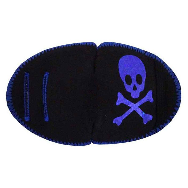 Tøylapp til brille Piratskalle - Sort/Blå glitter