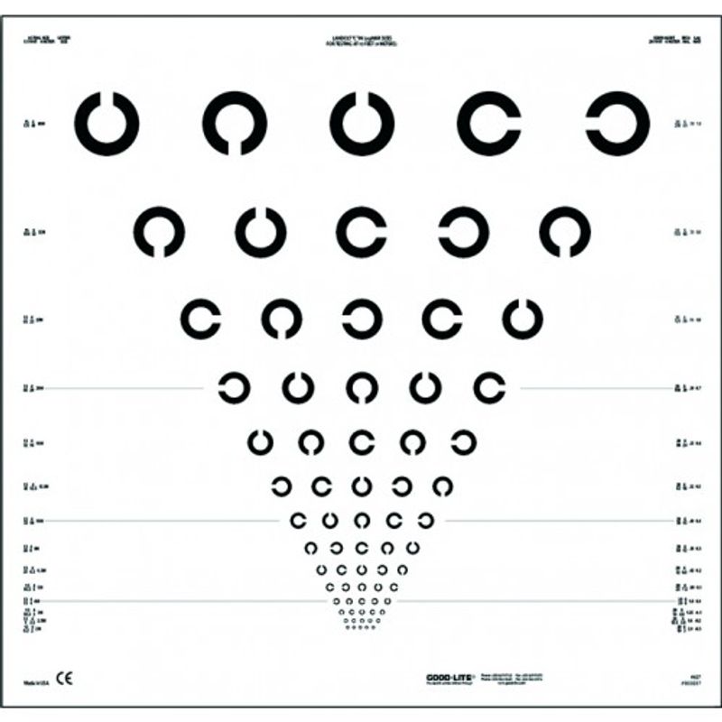 ETDRS chart  Landolt rings, 4 m