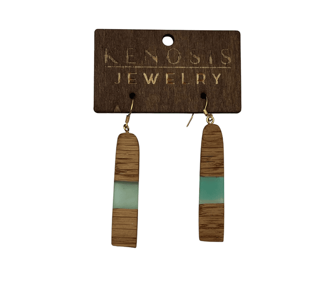 Hovedbilde Ella – lange treøreringer med grønn detalj